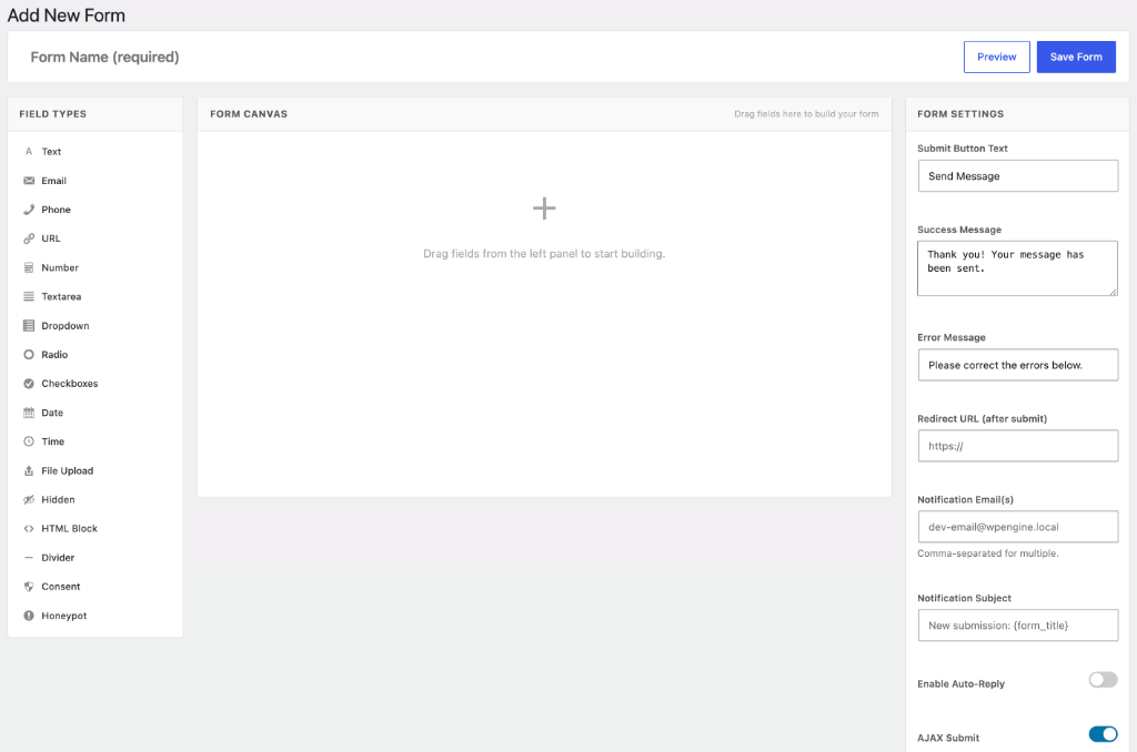 WordPress Contact form